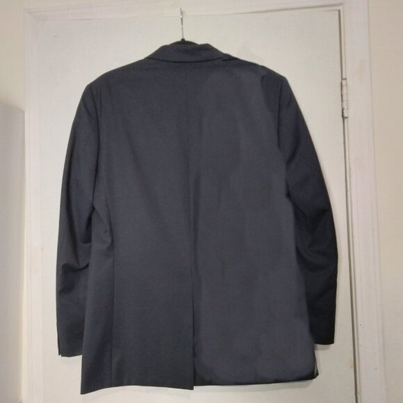 Navy Wool Blend Blazer Gun Metal Crest Buttons&Welted Flap Front Pockets Sz38 - Picture 5 of 9